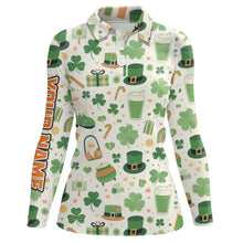 Load image into Gallery viewer, St Patrick Day Seamless Womens Golf Polo Shirts Custom Green Golf Shirts For Women Golf Gifts LDT1313