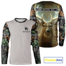 Load image into Gallery viewer, Deer Hunting American Flag Camo Hoodie, Long Sleeve Shirt – Buck Head Graphic NHT01