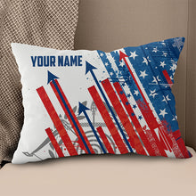 Load image into Gallery viewer, Personalized American Flag Arrow Archery Pillow Gifts For Archery Lovers VHM0847