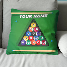 Load image into Gallery viewer, Billiard Stick And Pool Balls Pillow Custom Throw Pillow Billiards Gifts VHM0853