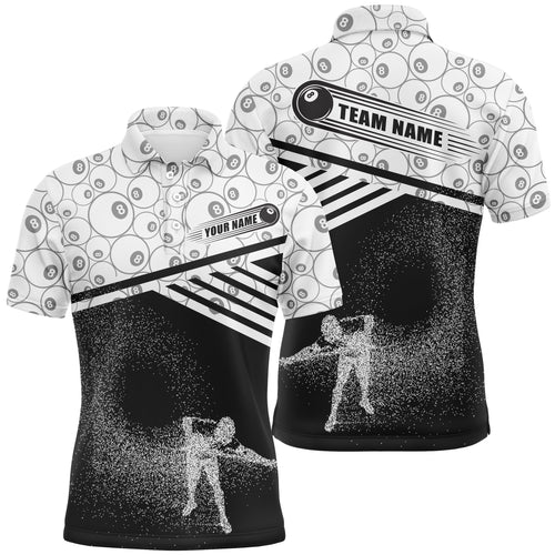 Personalized 3D Funny Billiards 8 Ball Pattern Polo Shirts For Men, Custom Player Billiards Jerseys VHM0082