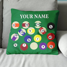 Load image into Gallery viewer, Personalized Billiard Balls Pillow Custom Throw Pillow Top Billiard Gift VHM0889