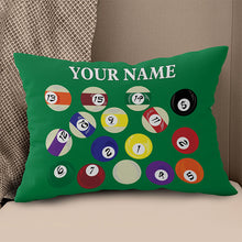Load image into Gallery viewer, Personalized Billiard Balls Pillow Custom Throw Pillow Top Billiard Gift VHM0889