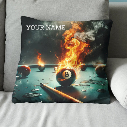 Personalized Fire 8 Ball Billiard 3D Pillow Custom Pillow Billiard Gifts VHM0892