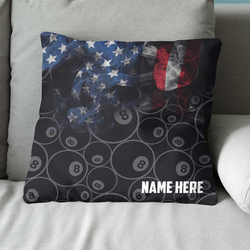 Personalized Vintage Smoke US Flag 8 Ball Billiard Pillow Billiard Gifts VHM0908