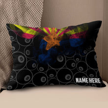 Load image into Gallery viewer, Personalized Vintage Smoke Arizona Flag 8 Ball Billiard Pillow Pool Gift VHM0910