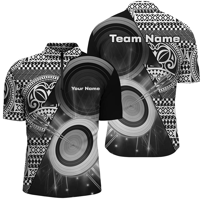 Personalized Tribal White Black Target Archery Quarter-Zip Shirts For Men Custom Archery Jerseys VHM1141