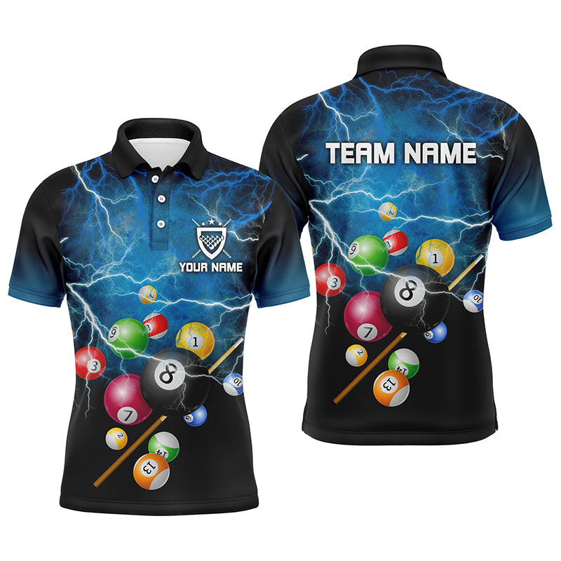 Personalized 3D Funny Billiard Balls Polo Shirts For Men, Custom Billiard Team Jerseys VHM0052