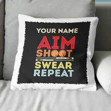 Load image into Gallery viewer, Personalized Aim Shoot Swear Repeat Billiard Pillow Gift For Pool Player VHM0824