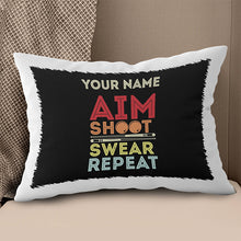 Load image into Gallery viewer, Personalized Aim Shoot Swear Repeat Billiard Pillow Gift For Pool Player VHM0824