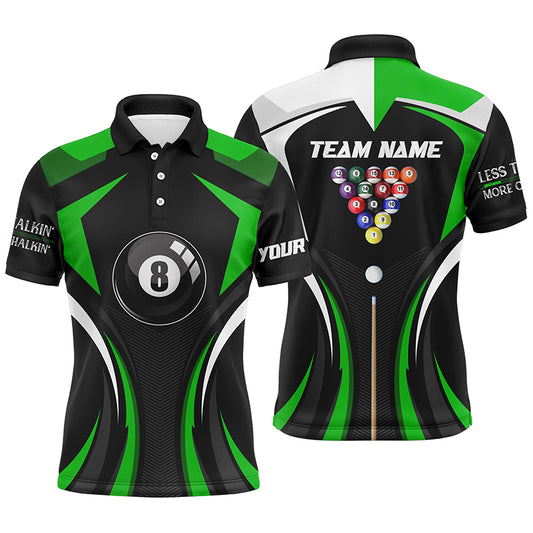 Personalized Less Talkin And More Chalkin Billiard Balls Polo Shirts For Men, 8 Ball Pool Jerseys VHM0500