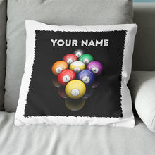 Load image into Gallery viewer, Personalized 9 Ball Pool Billiards Pillow, Custom Pillow Billiards Gifts VHM0833
