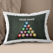 Load image into Gallery viewer, Personalized Pool Balls Pillow Custom 8 Ball Throw Pillow Billiard Gifts VHM0834