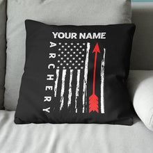 Load image into Gallery viewer, American Flag Archery Pillow Custom Name Pillow Gifts For Archery Lovers VHM0835