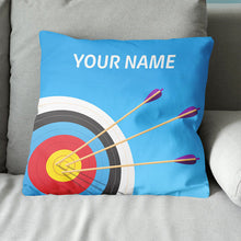 Load image into Gallery viewer, Personalized Blue 3D Target Archery Throw Pillows Best Gifts For Archery VHM0846