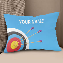 Load image into Gallery viewer, Personalized Blue 3D Target Archery Throw Pillows Best Gifts For Archery VHM0846