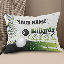 Load image into Gallery viewer, Personalized Green 8 Ball Billiard Pillow Custom Pool Cue Billiard Gifts VHM0851