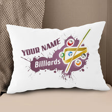 Load image into Gallery viewer, Personalized Billiard Balls Throw Pillow Custom Pillow Top Billiard Gift VHM0854