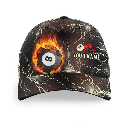 Fire Flame Lightning Custom Billiard Hats Cap, Custom 8 Ball Pool Billiards Hat, Billiard Gifts VHM0530
