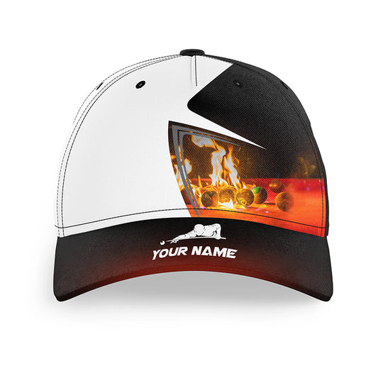Personalized Billiard Balls Flame 3D Billiard Hats, Custom 8 Ball Pool Top Hat Billiards VHM0571