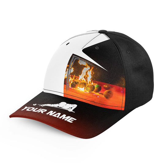 Personalized Billiard Balls Flame 3D Billiard Hats, Custom 8 Ball Pool Top Hat Billiards VHM0571