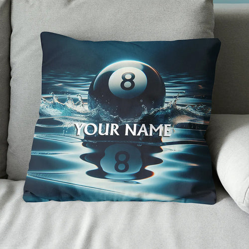 Personalized Water 8 Ball Billiard 3D Pillow, Best Throw Pillow Billiard VHM0894