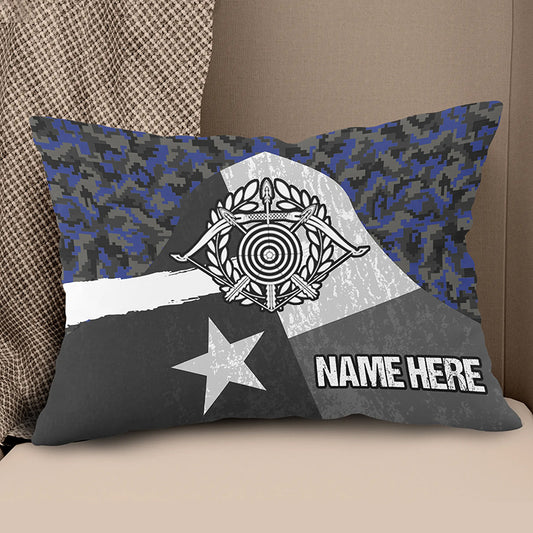 Personalized Blue Retro Texas Flag Archery Pillow Gift For Archery Lover VHM0911