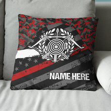Load image into Gallery viewer, Personalized Red Retro US Flag Archery Pillow Gifts For Archery Lovers VHM0912