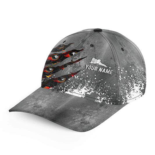 Billiards 8 Balls Paint Splash Custom Name Billiard Hats Cap, Personalized 8 Ball Fire Billiards Hat VHM0580