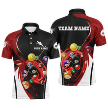 Load image into Gallery viewer, Personalized Billiard 3D Polo Shirts For Men, Ball 8 Flame Player Billiard Jerseys VHM0005