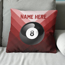 Load image into Gallery viewer, Personalized Red 8 Ball Billiard Pillow Custom Gifts For Billiard Player VHM0920
