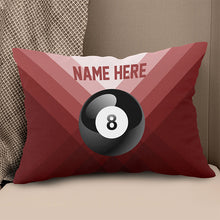 Load image into Gallery viewer, Personalized Red 8 Ball Billiard Pillow Custom Gifts For Billiard Player VHM0920