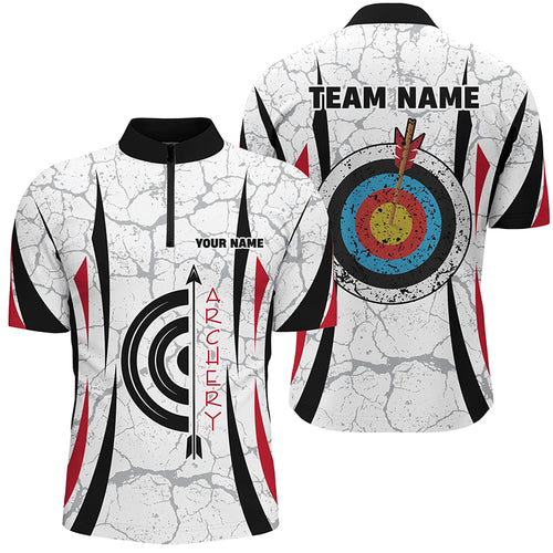 Personalized Retro Target Archery Quarter-Zip Shirts For Men Archery Jerseys Custom Archery Shirts VHM1139
