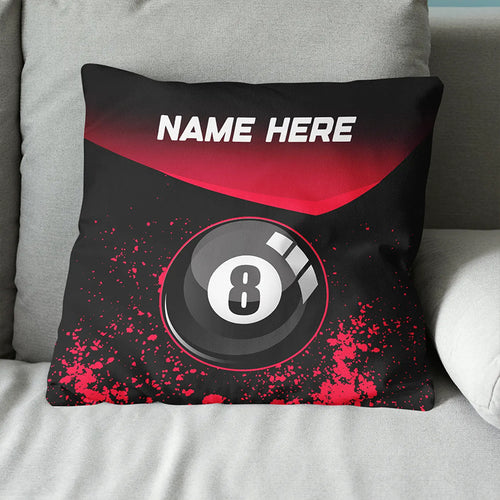 Personalized Red 8 Ball Billiard Throw Pillow Gifts For Billiard Players VHM0925
