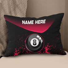 Load image into Gallery viewer, Personalized Red 8 Ball Billiard Throw Pillow Gifts For Billiard Players VHM0925