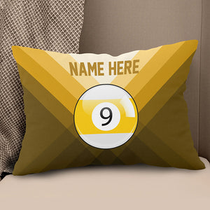 Personalized Yellow 9 Ball Billiard Pillow Custom Gifts For Pool Players VHM0927