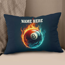 Load image into Gallery viewer, Personalized Fire And Water 8 Ball Billiard Pillow, Best Billiards Gifts VHM0938
