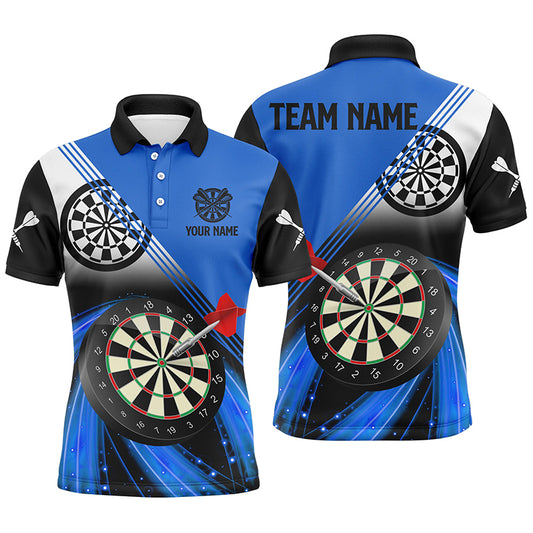 Personalized Blue Darts Polo Shirts For Men, Dart Team Jerseys Custom Mens Dart Apparel Design VHM1086