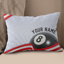 Load image into Gallery viewer, Personalized US Flag 8 Ball Billiard Pillow Custom Pillow Billiard Gifts VHM0826