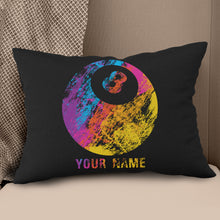 Load image into Gallery viewer, Personalized Grunge Colorful 8 Ball Billiard Pillow Gift For Pool Player VHM0831