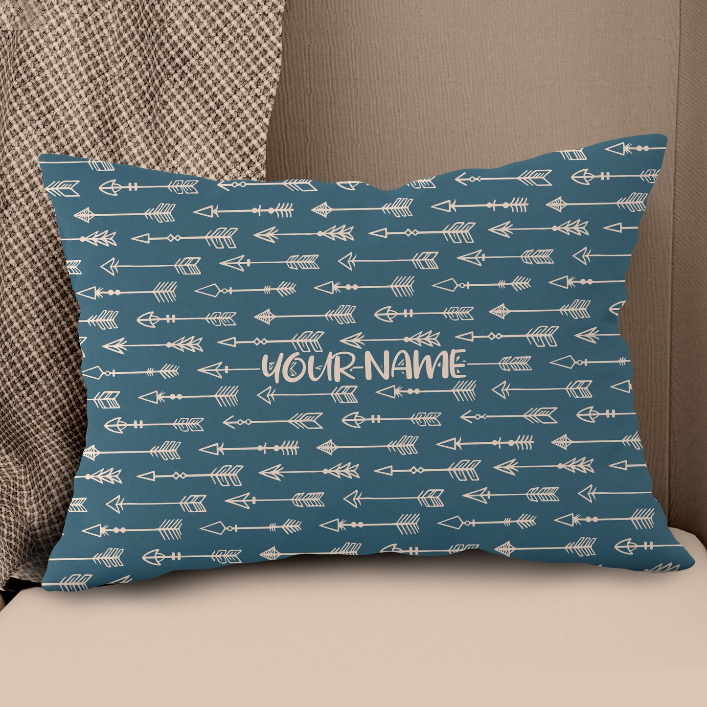 Personalized Blue Arrow Archery Pillow Custom Throw Pillow Archery Gifts VHM0836