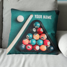 Load image into Gallery viewer, Personalized Billiard Balls Pillow Custom Throw Pillow Top Billiard Gift VHM0888