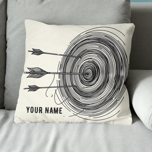 Personalized Continuous Line Target Archery Pillow, Archery Gifts Ideas VHM0905