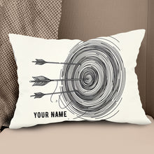 Load image into Gallery viewer, Personalized Continuous Line Target Archery Pillow, Archery Gifts Ideas VHM0905