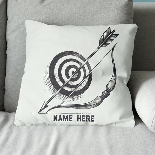 Personalized Target Bow Arrow Archery Line Drawing Pillow, Archery Gifts VHM0913