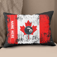 Load image into Gallery viewer, Personalized Canadian Flag Patriotic 8 Ball Pool Billiards Throw Pillow VHM0918