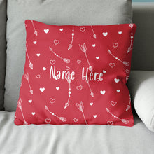Load image into Gallery viewer, Personalized Arrows Archery With Hearts Throw Pillow Valentine Gifts Ideas VHM0940
