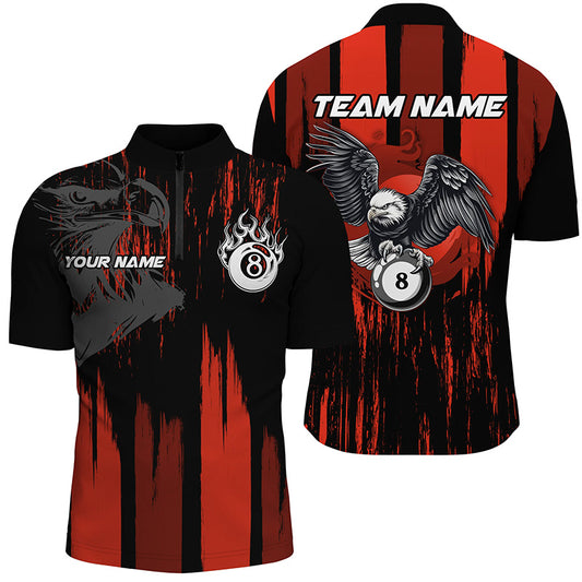 Personalized Eagle Billiards Shirts For Men Custom 8 Ball Pool Jerseys Mens Billiards Shirts VHM1182