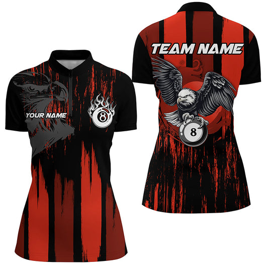 Personalized Eagle Billiards Shirts For Women Custom 8 Ball Pool Jerseys Mens Billiards Shirts VHM1182