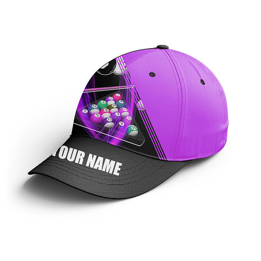 Personalized Billiard Balls Purple 3D Billiard Hats Cap, Adjustable 8 Ball Pool Top Hat Billiards VHM0477